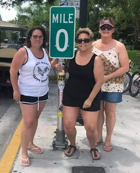 Kari, myself and Wende at Hwy 1, mile marker 0 in Key West, Florida.