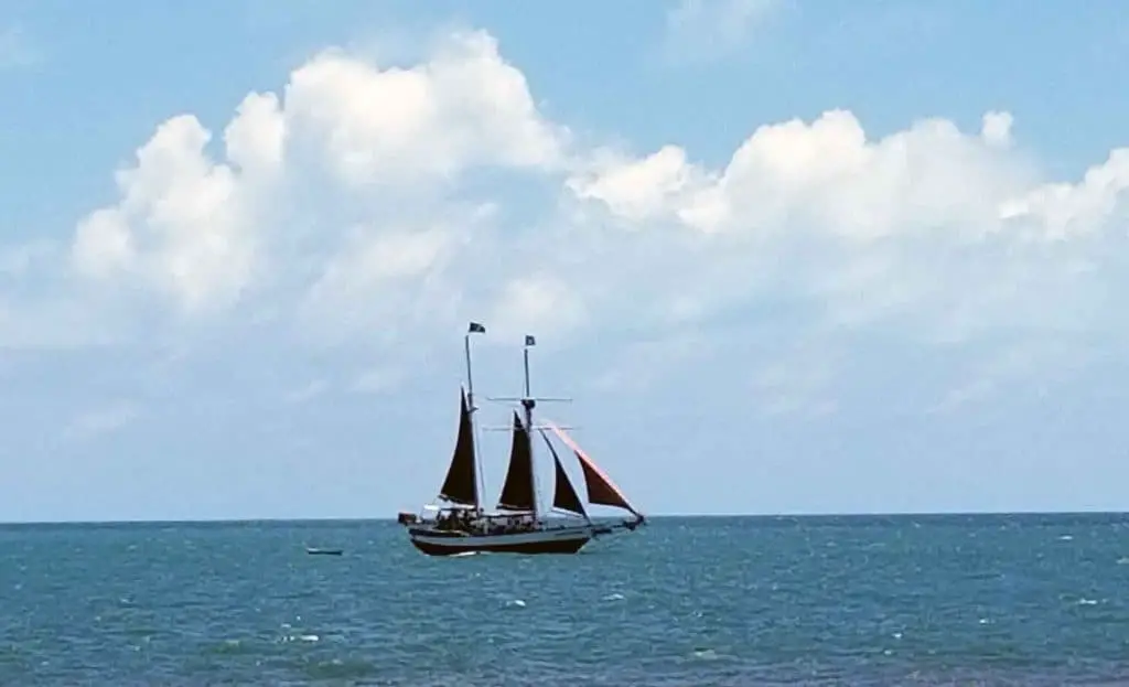 sailboat on the shores of the Fort Zachary Taylor Park in Key West, Florida