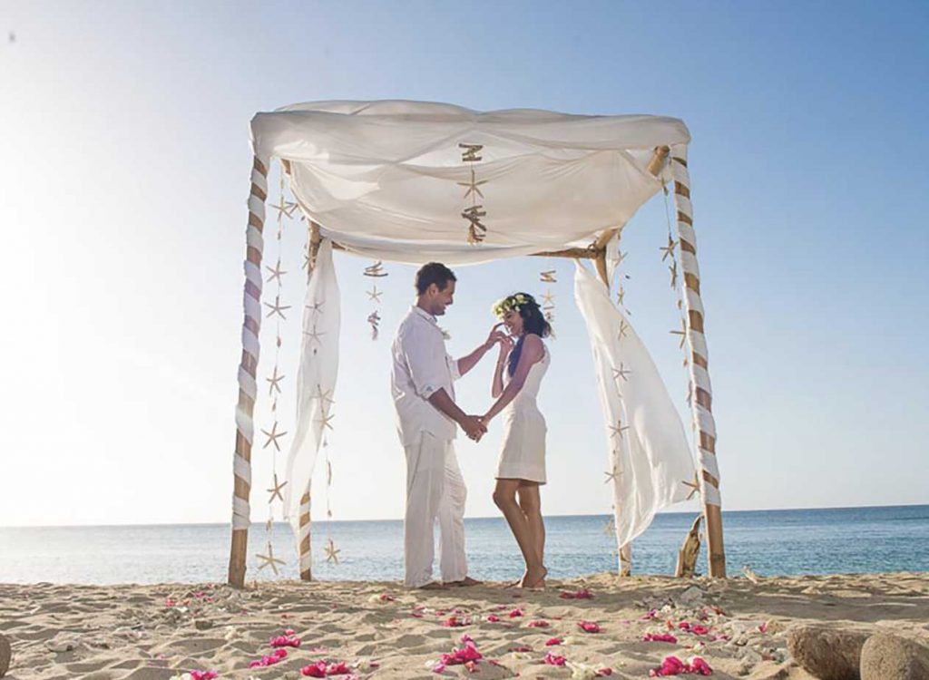 A wedding on the beach at Laluna Hotel in Grenada, West Indies