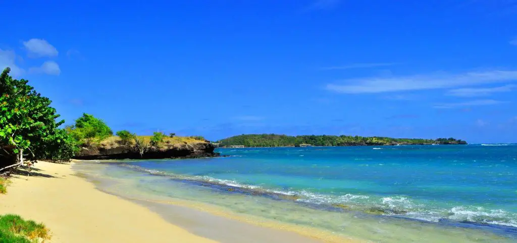 the shores of Hog island in Grenada