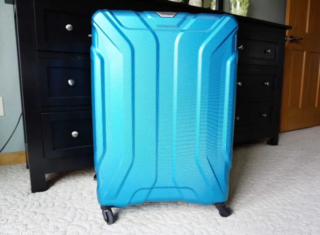 large blue suitcase